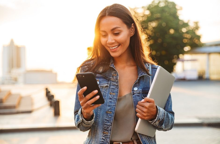 Woman using phone